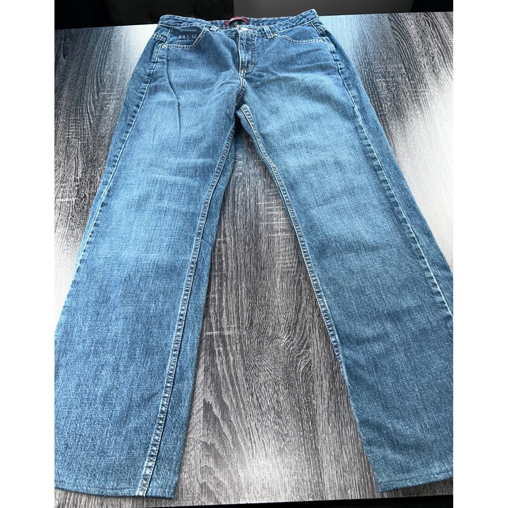 Lee Riveted Medium Wash Straight Leg Jeans Mid Rise 100% Cotton Women's Size 12M